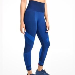 Seamless High-Waist Performance Leggings - Blue